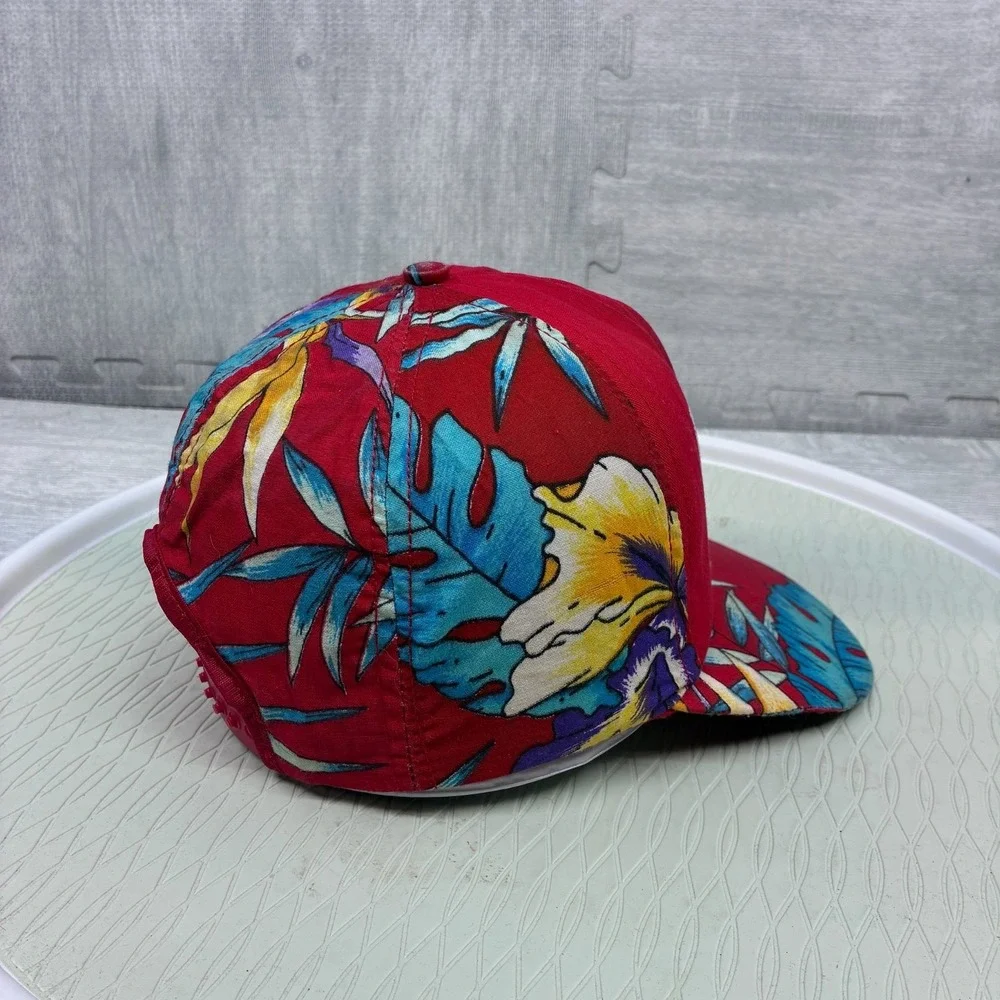 Vintage Budweiser Hat Cap Snapback Red Floral Bud King of Beers Alcohol Drinking
